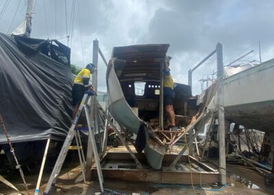 demolition OF SAILING YACHT WARNA CARINA